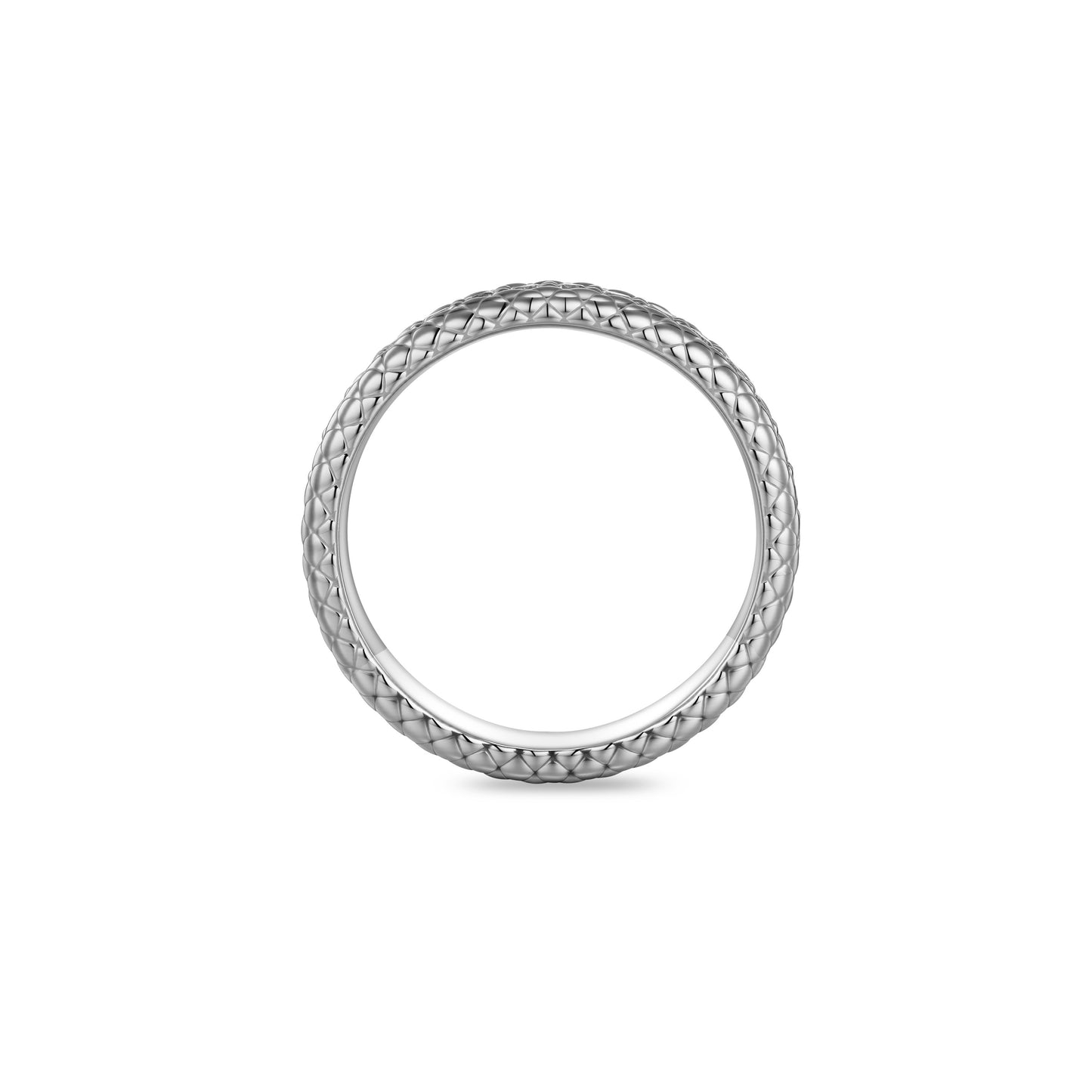 Silver Rope Effect Stone Set Ring