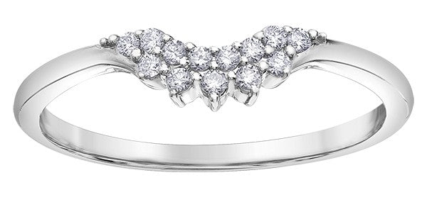 9ct White Gold Diamond Shaped Wedding Ring
