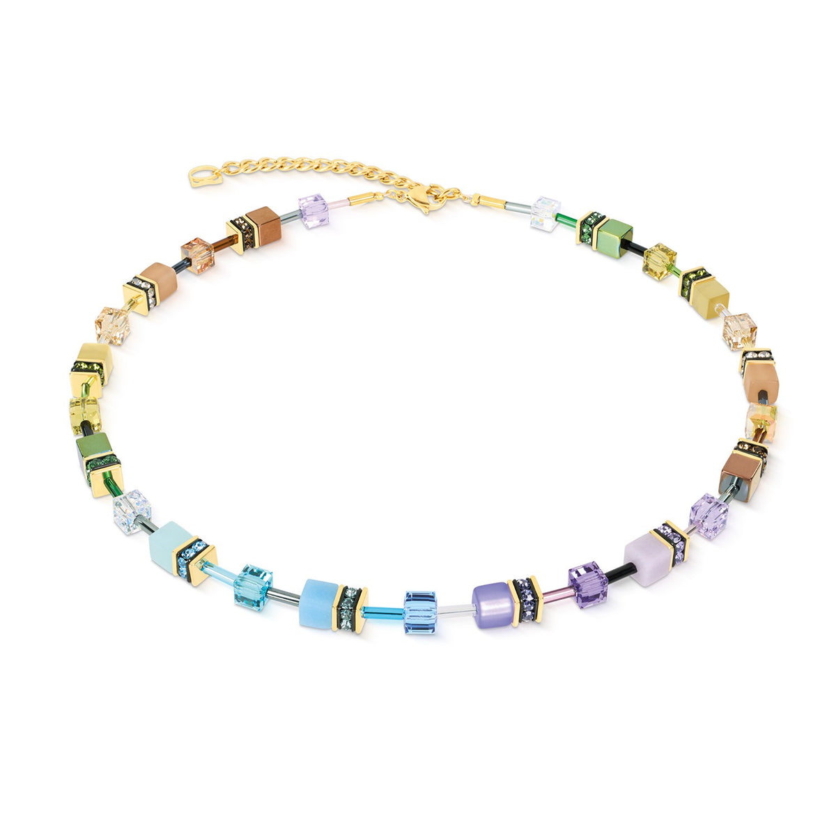 GeoCUBE Iconic Necklace Multicolor Boho Gold