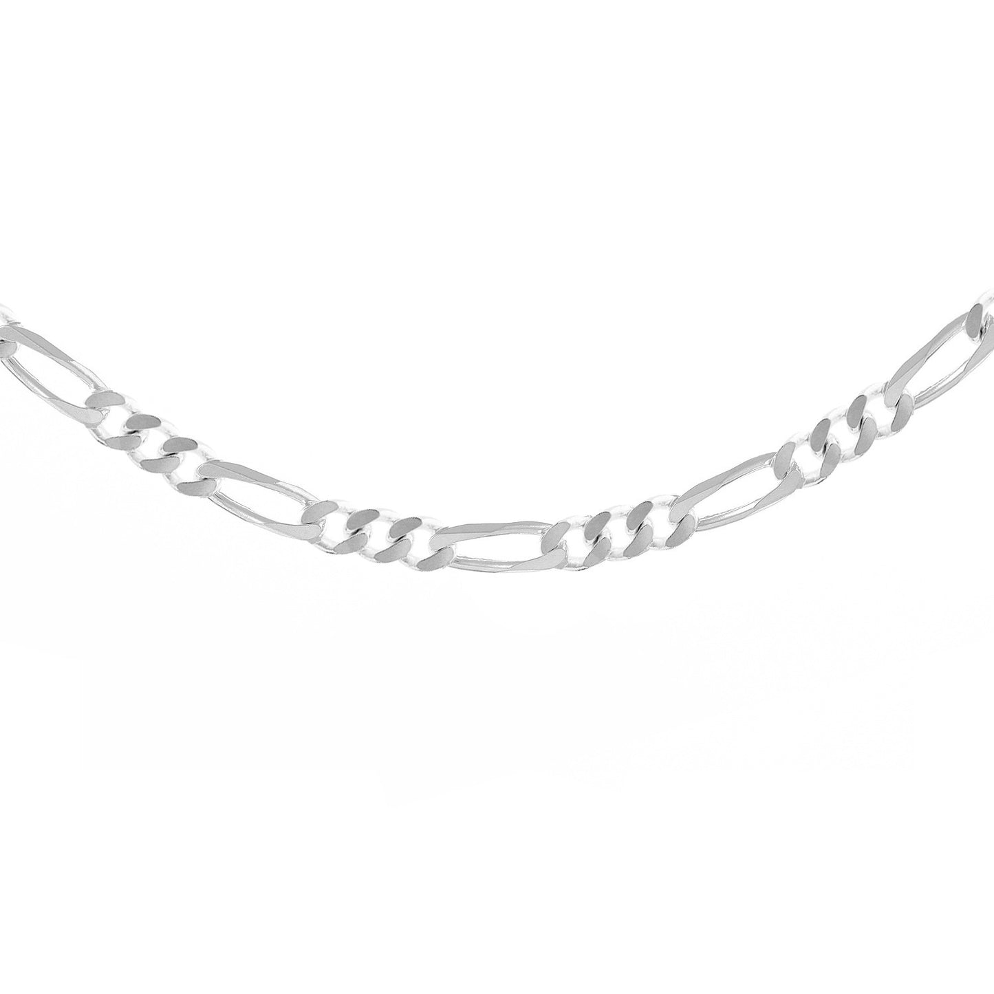 Silver Diamond Cut Figaro Chain Bracelet