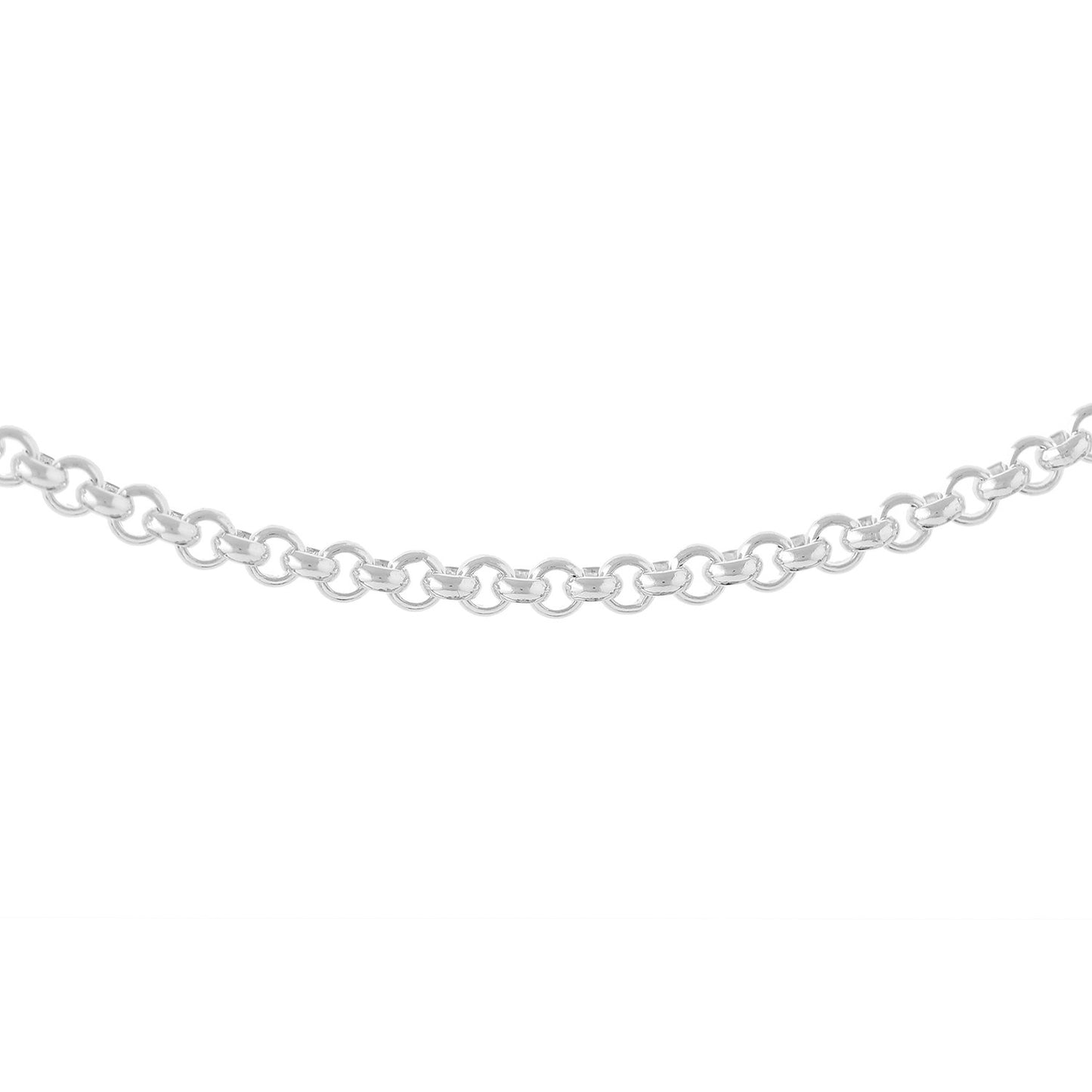 Silver Round Belcher Chain Bracelet.