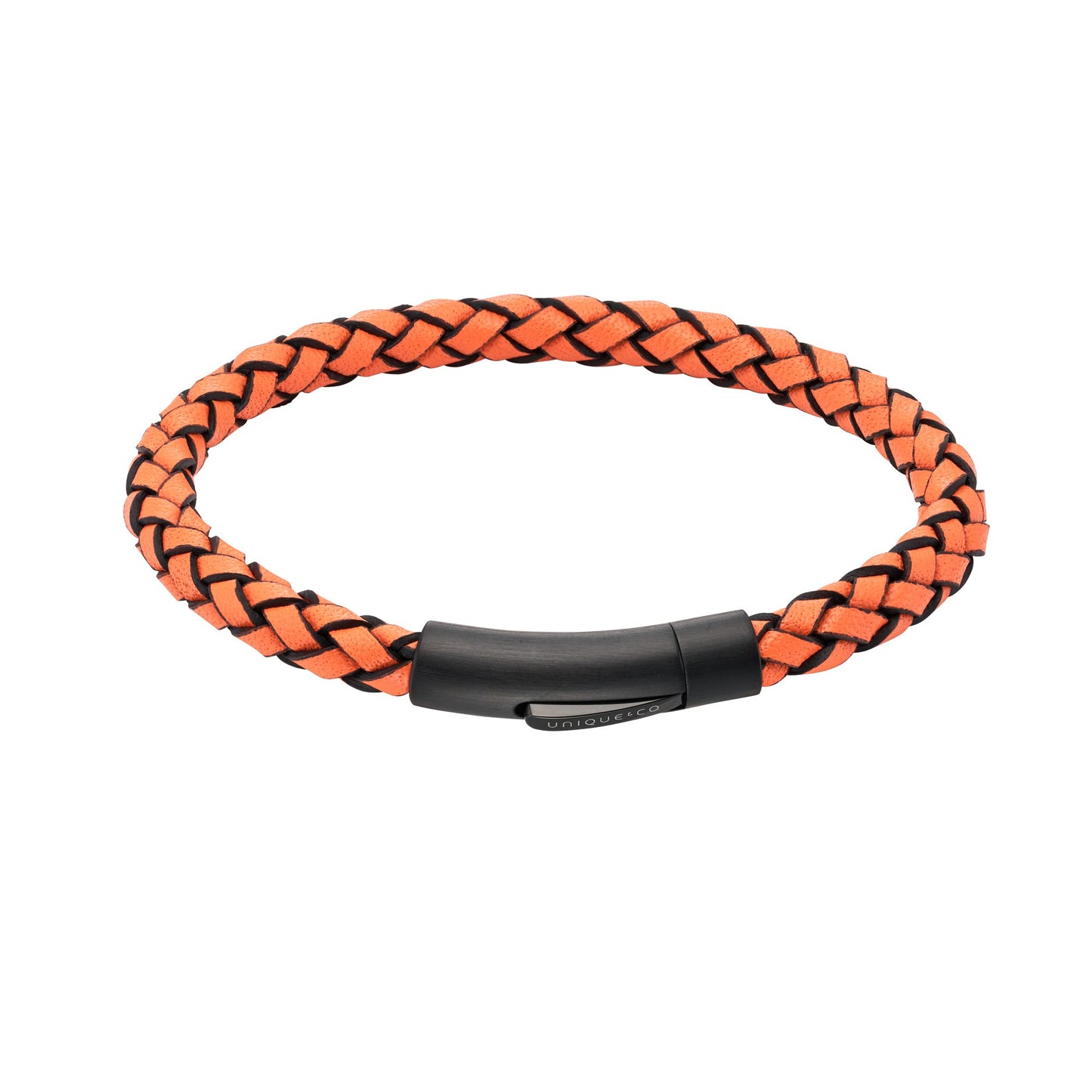 Orange Plaited Suede Bracelet
