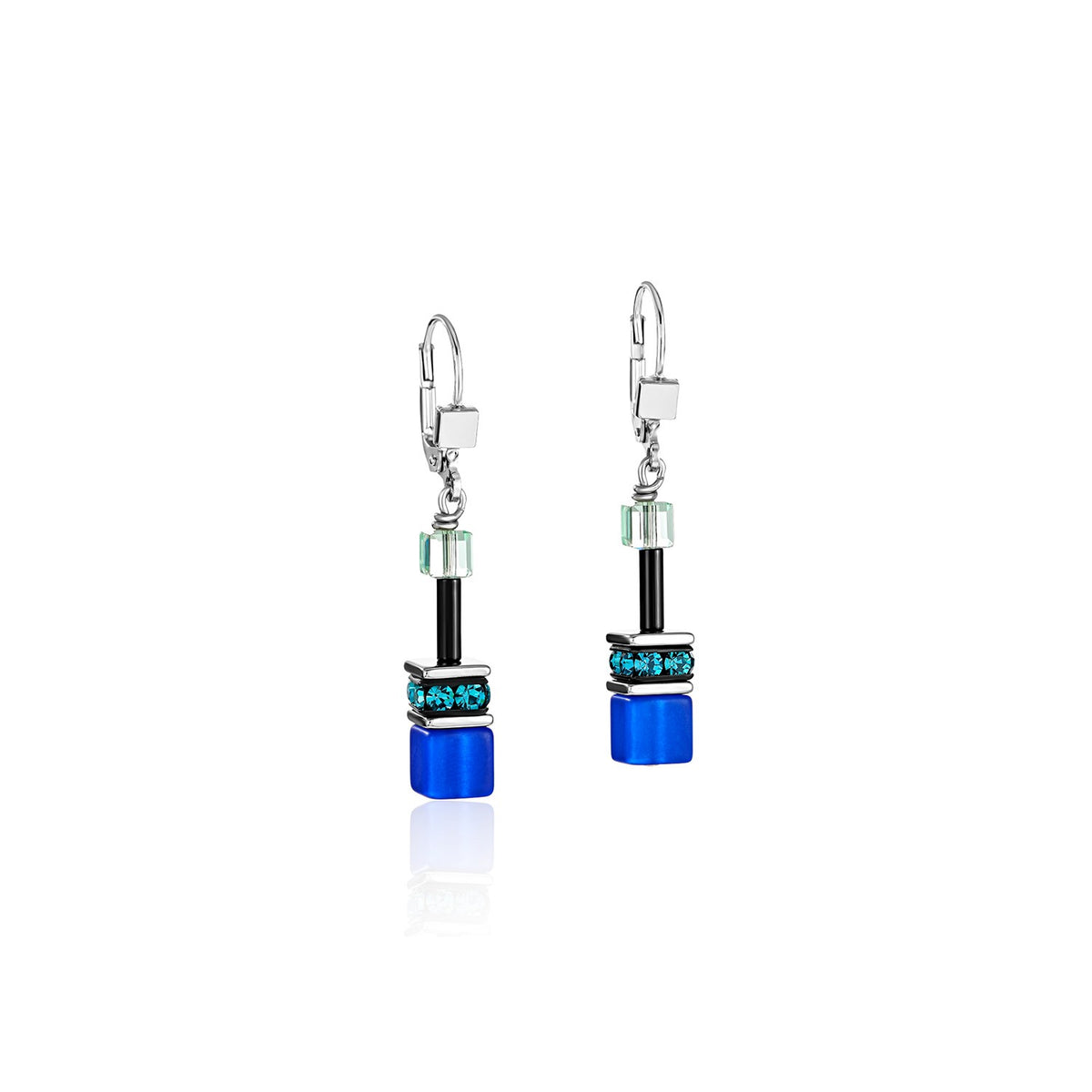 GeoCUBE Earrings blue-green