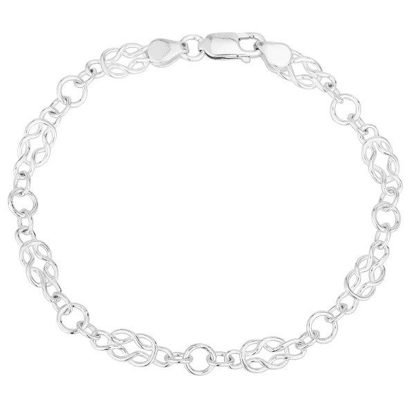 Sterling Silver Handmade Celtic Chain Bracelet.