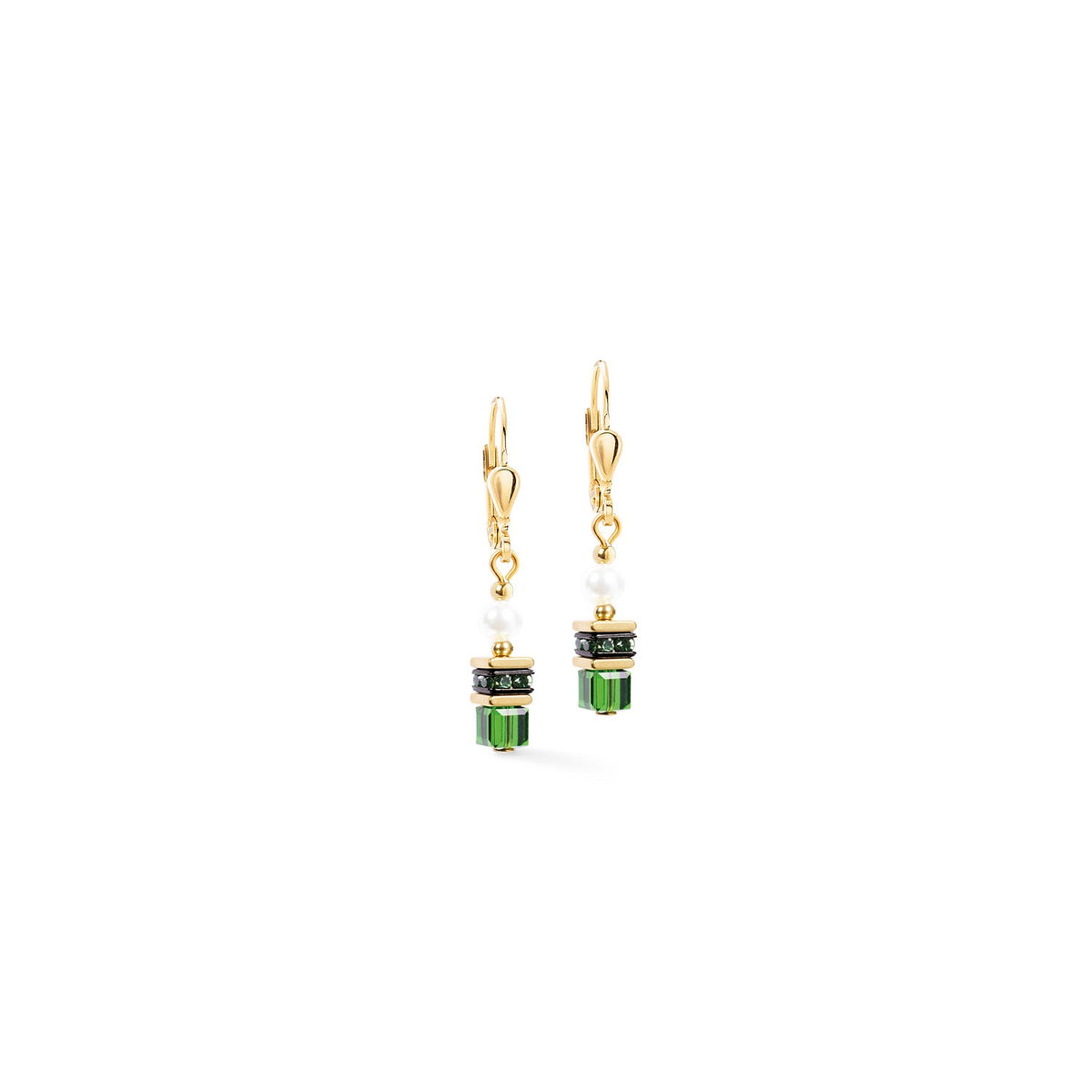 Earrings Sparkling Princess goldplate-emerald green