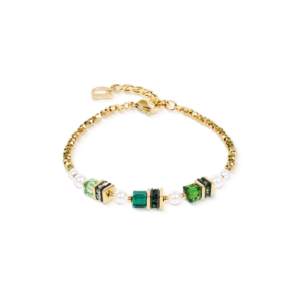 Bracelet Sparkling Princess gold plate-emerald green