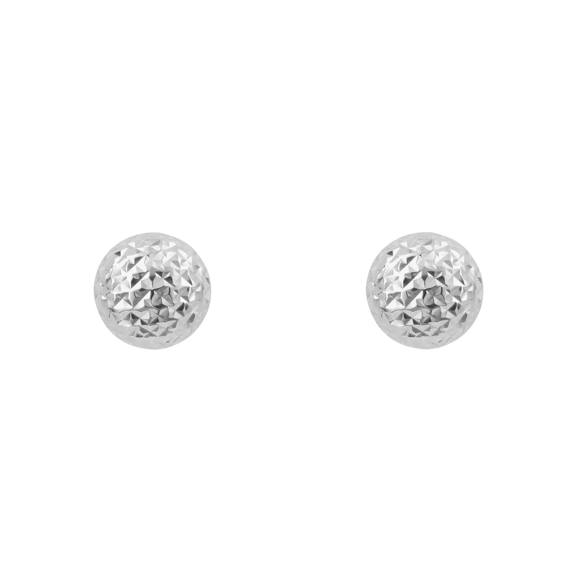 9ct White Gold Textured Ball Studs
