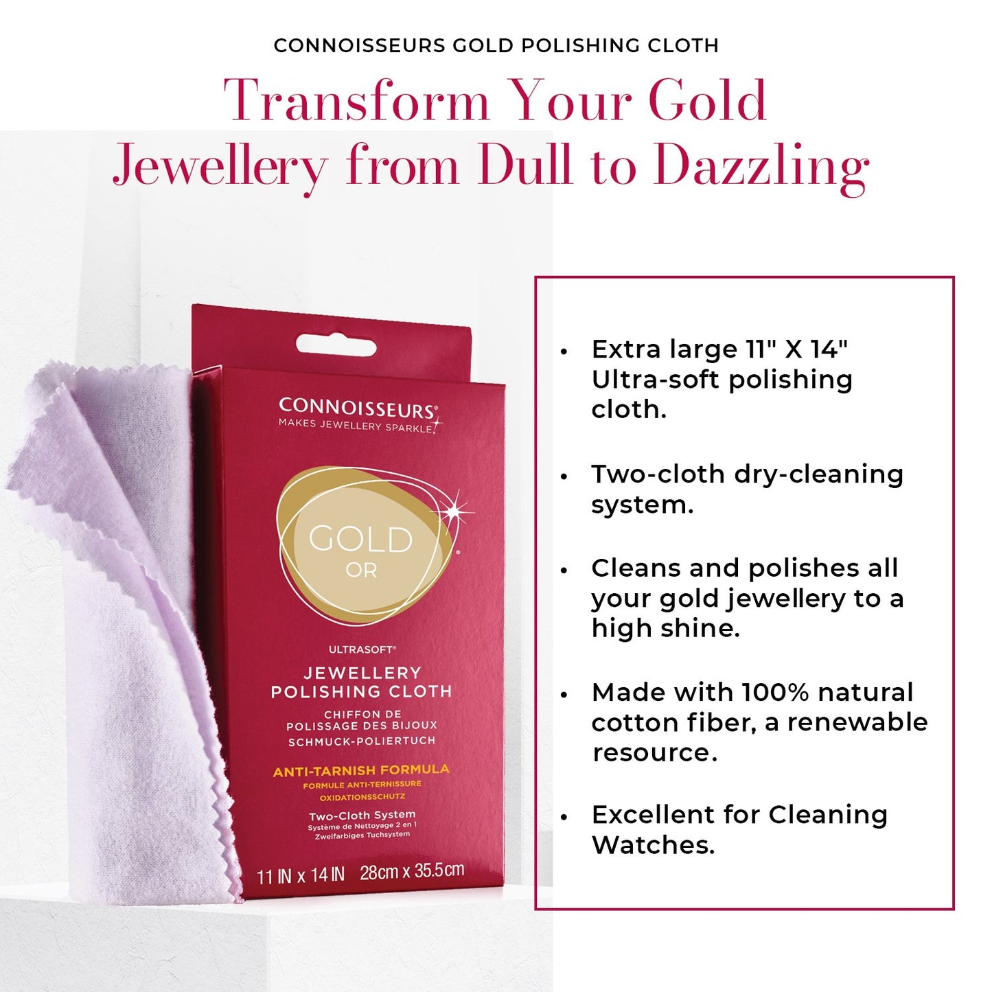 UltraSoft® Jewellery Polishing Cloth Gold Buff