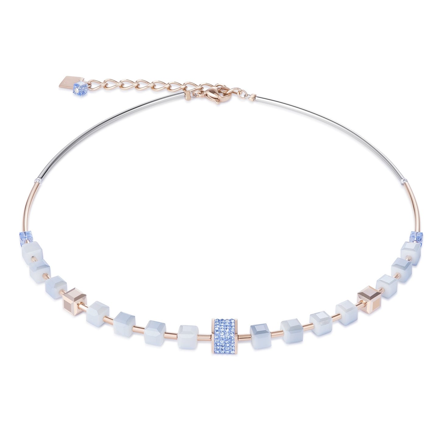 Light Blue Cube Necklace