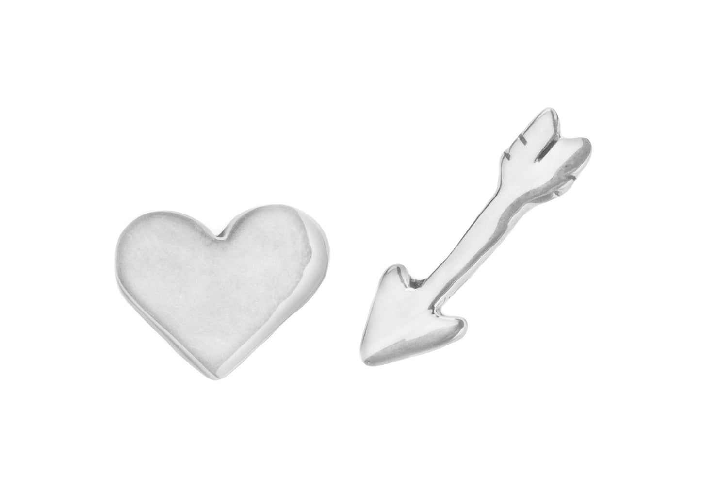 Heart and Arrow Stud Earrings