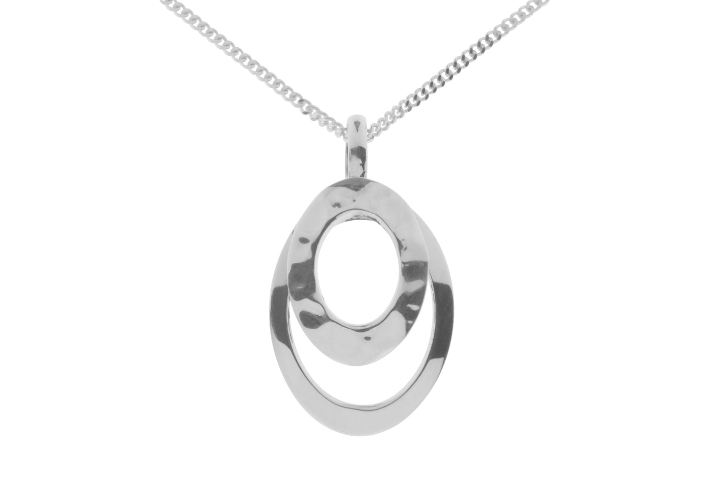 Hammered Double Oval Pendant