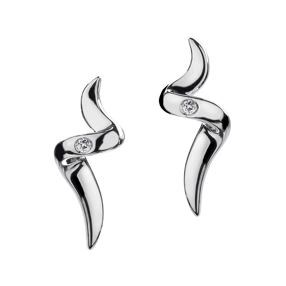 DE221 Silv Spiral Earrings
