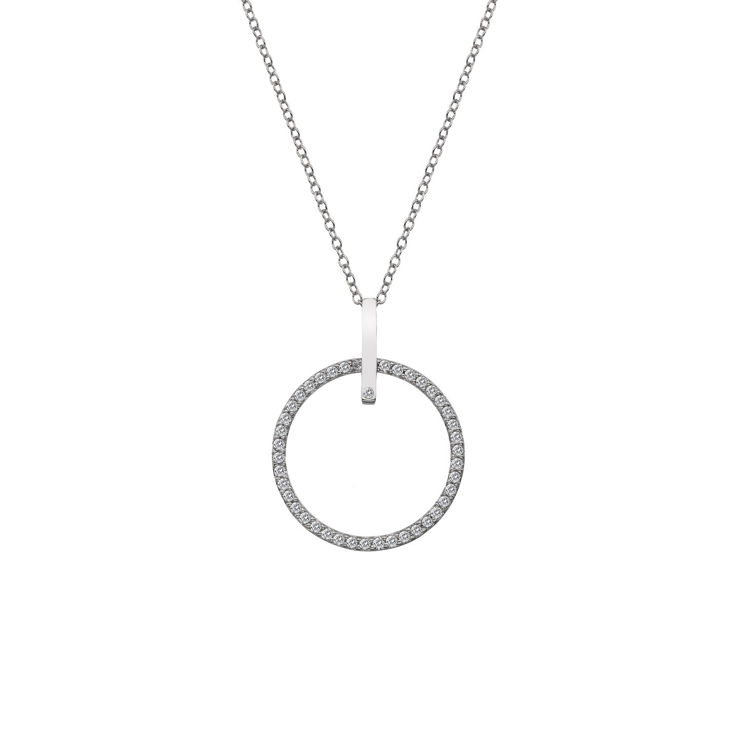 White Topaz Circle Pendant