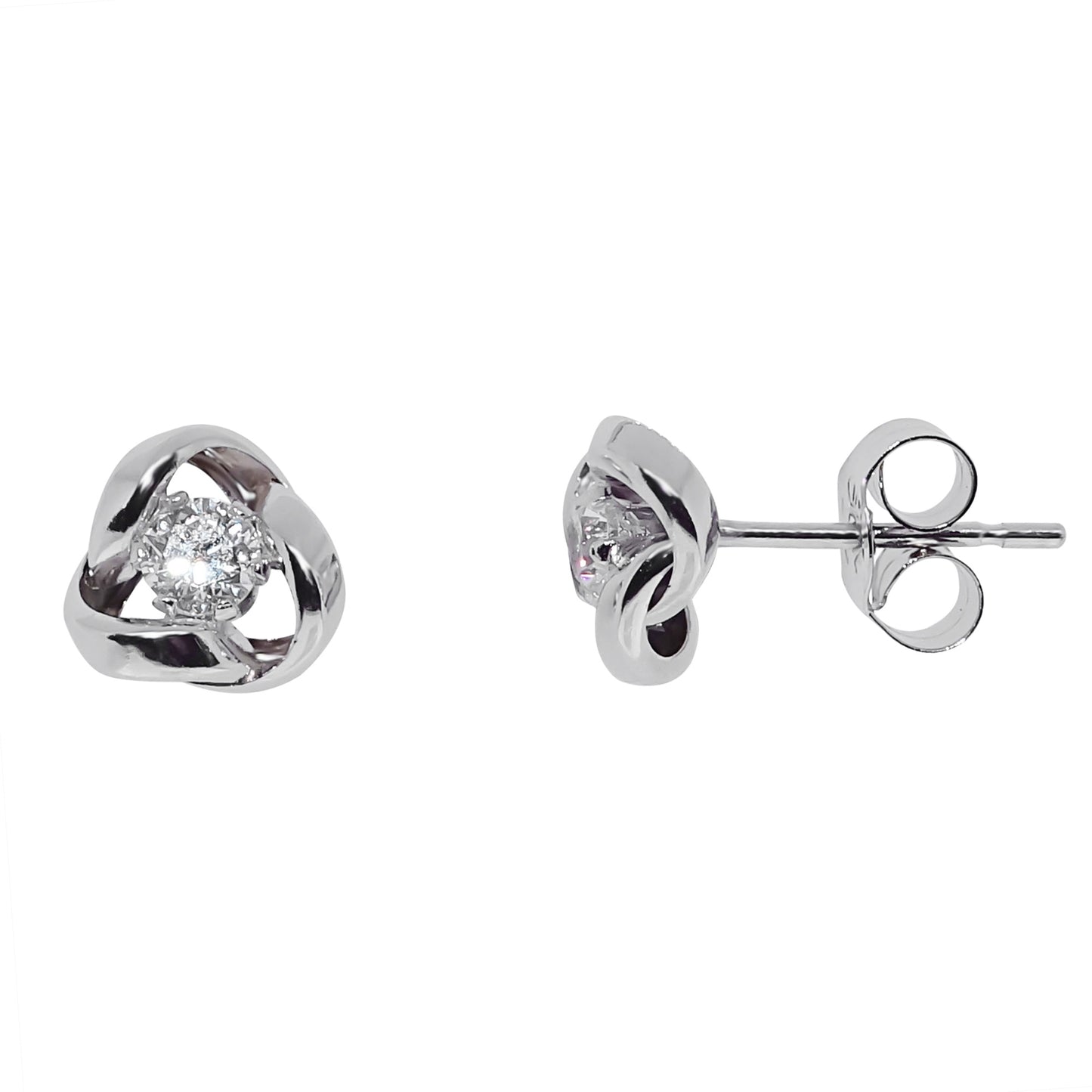 Cubic Zirconia Knot Earrings