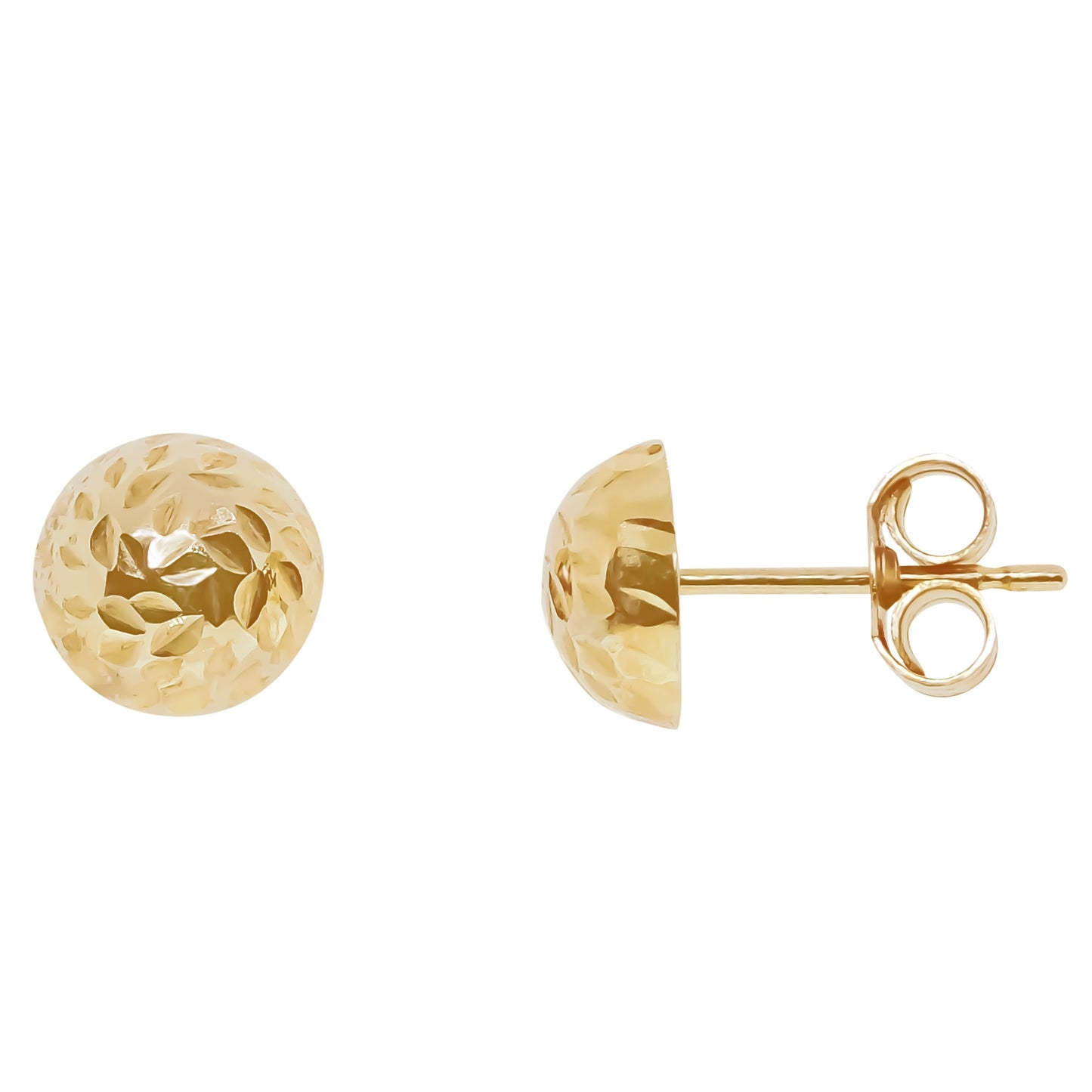 Diamond Cut Dome Stud Earrings