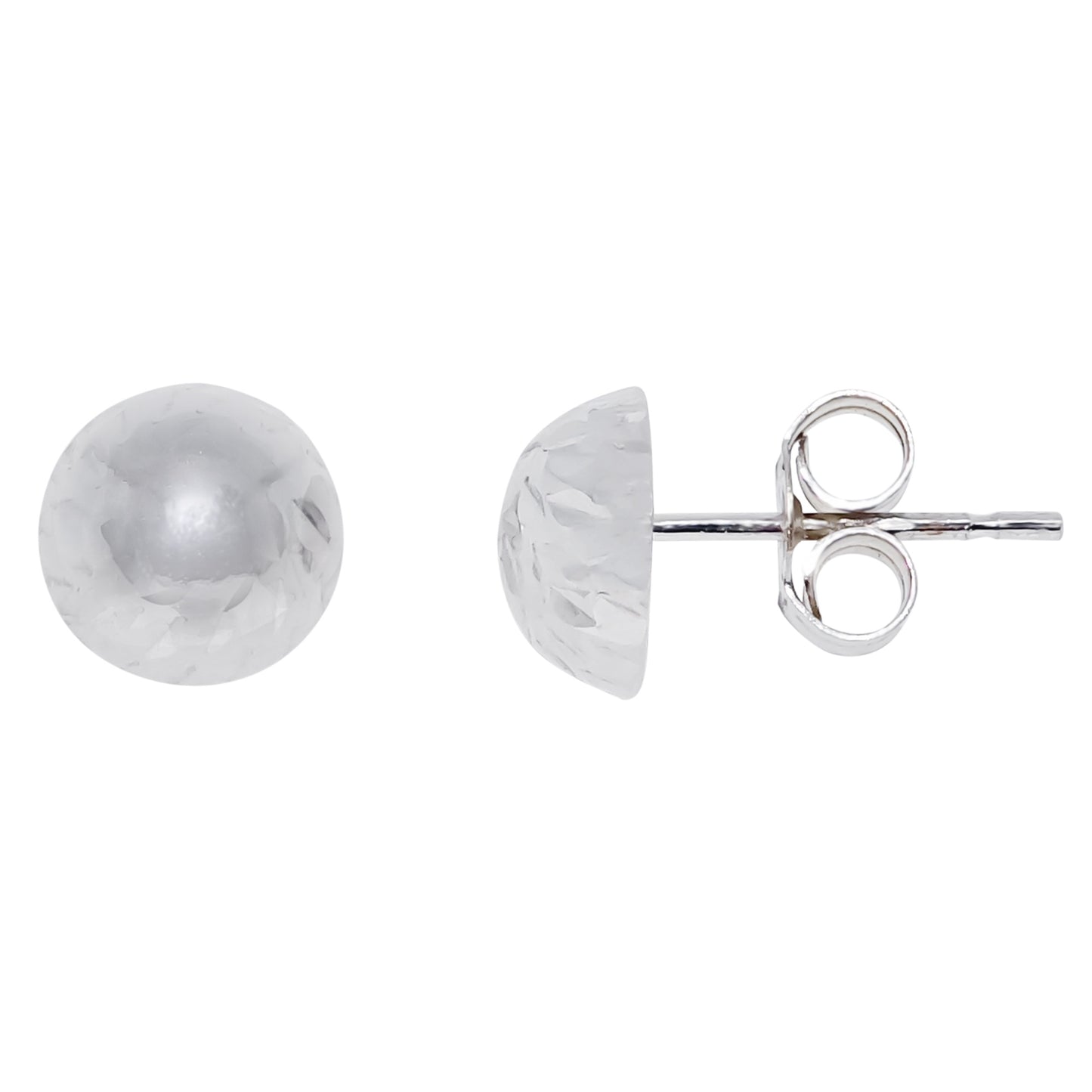 E40-5326-WDC 9ct WG Diacut 7mm Dome Stud ER