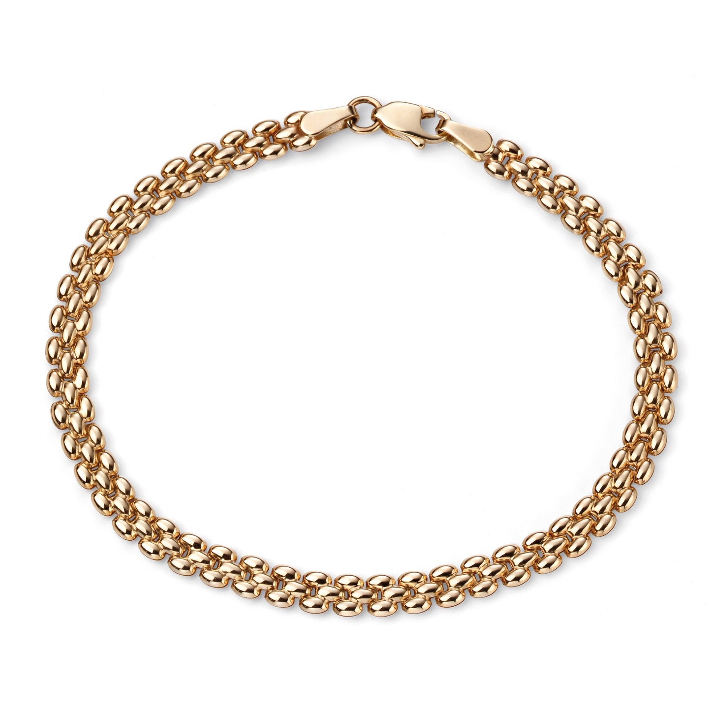 9ct Yellow Gold Brick Link Bracelet
