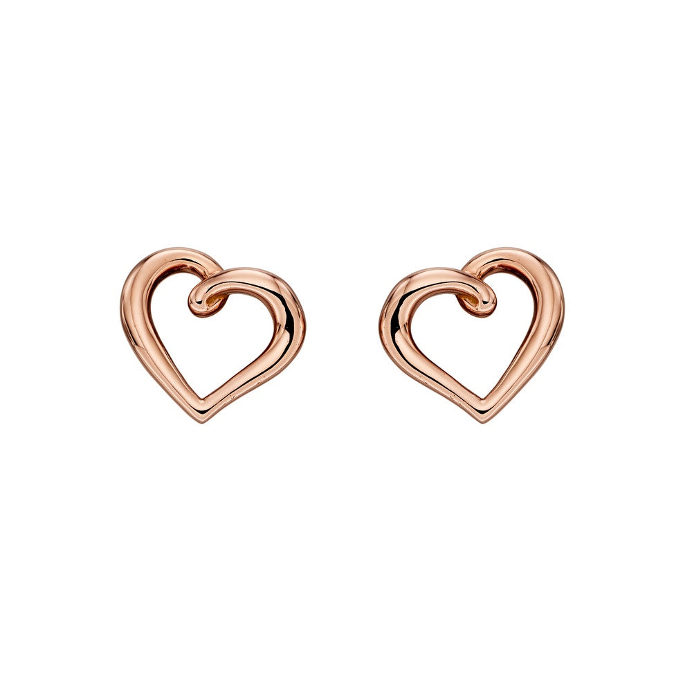 Ribbon Heart Stud Earrings