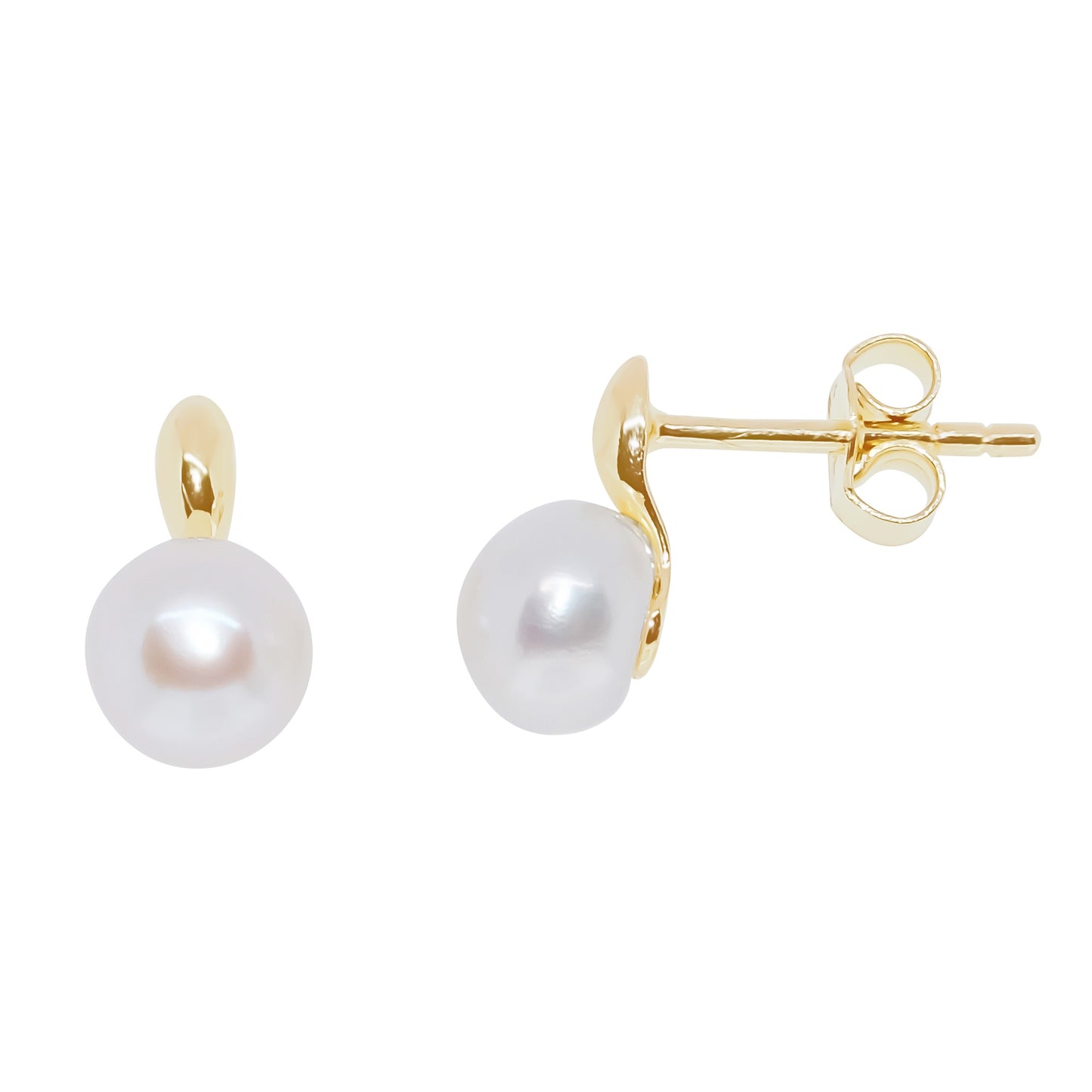 Yellow Gold Fresh Water Pearl Earring
