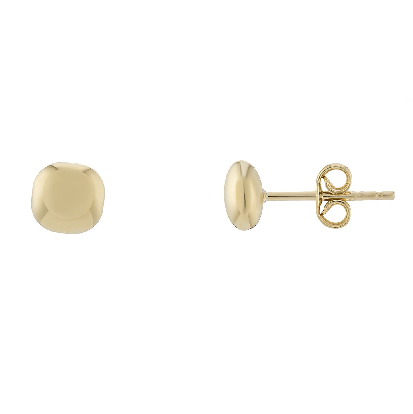 GER166 9ct YG Cushion Stud Earrings