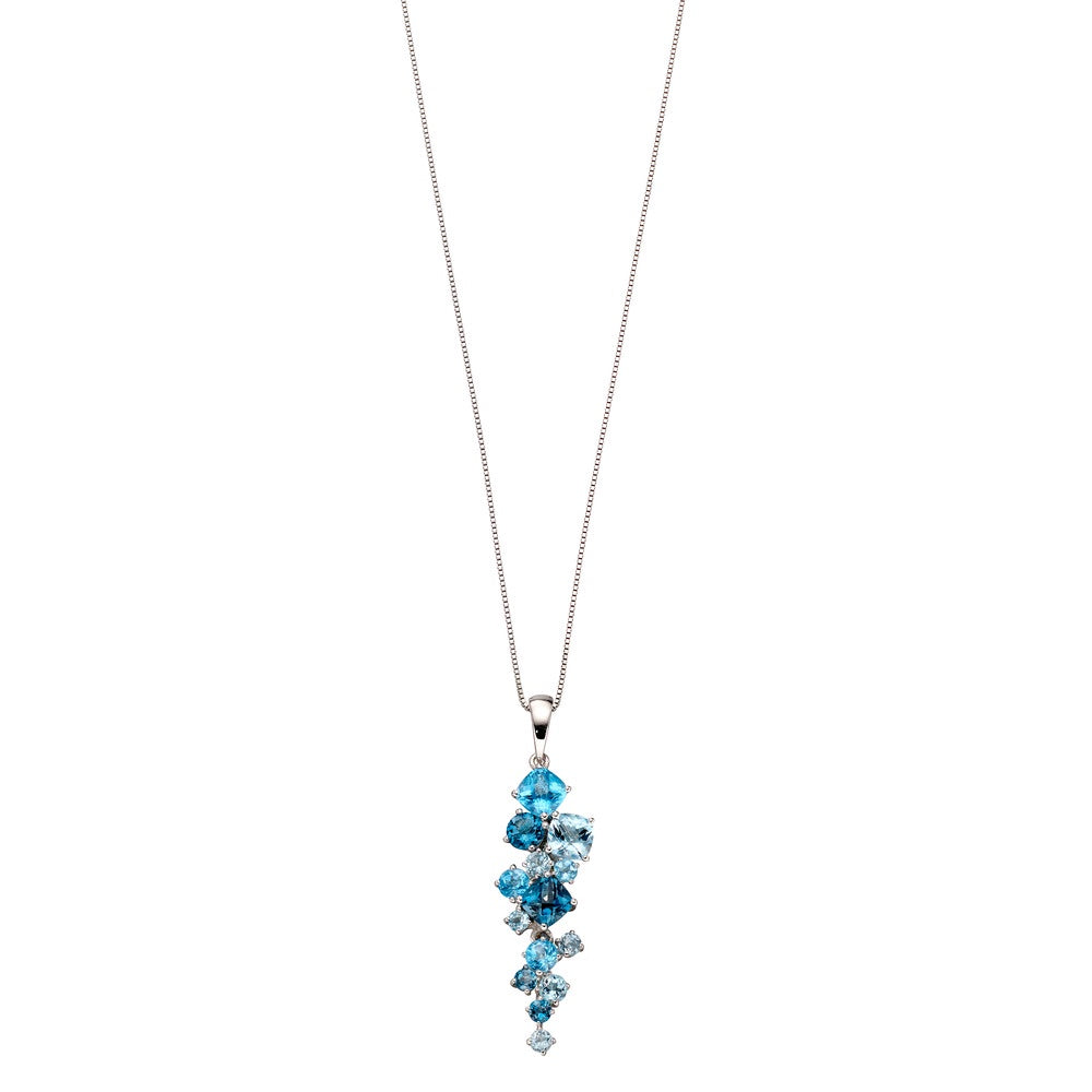 Blue Topaz Cluster Pendant