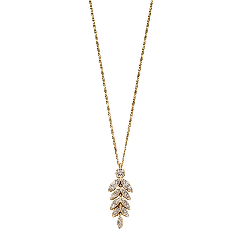 Diamond Leaf Drop Pendant