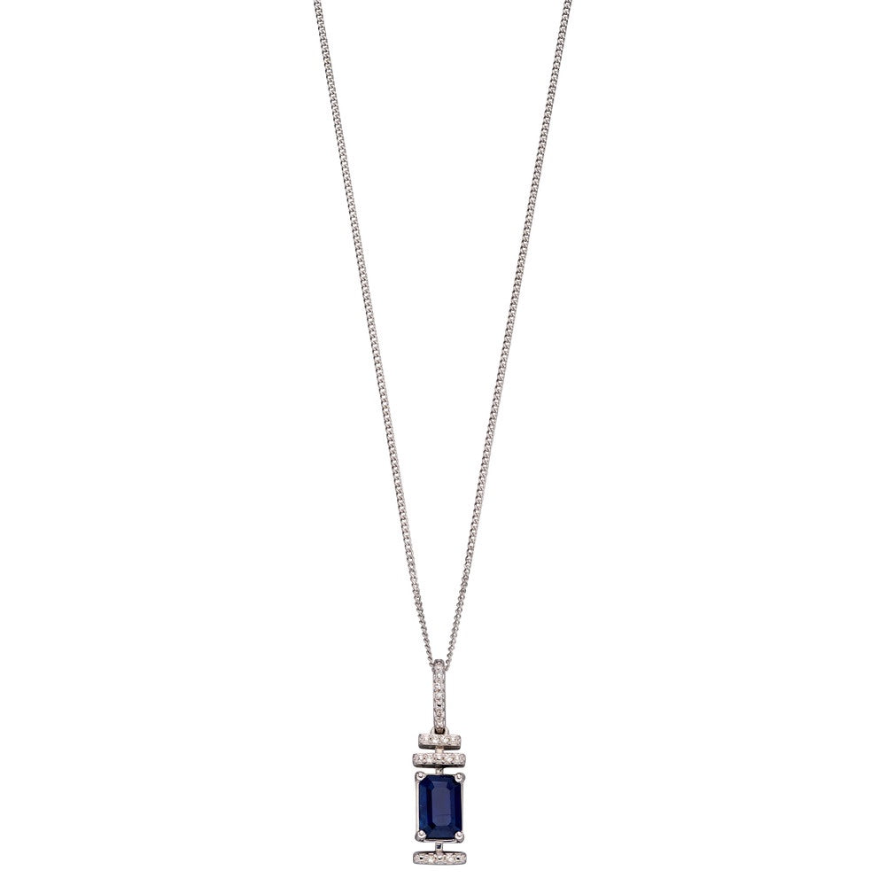 Diamond and Sapphire Art Deco Pendant