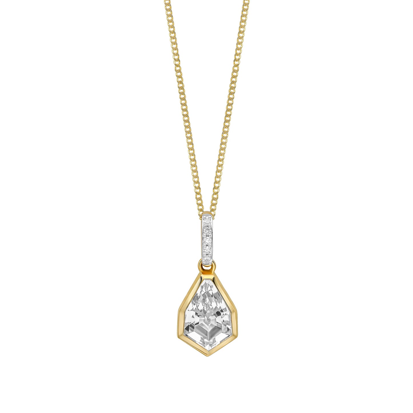 Diamond & White Topaz Pendant