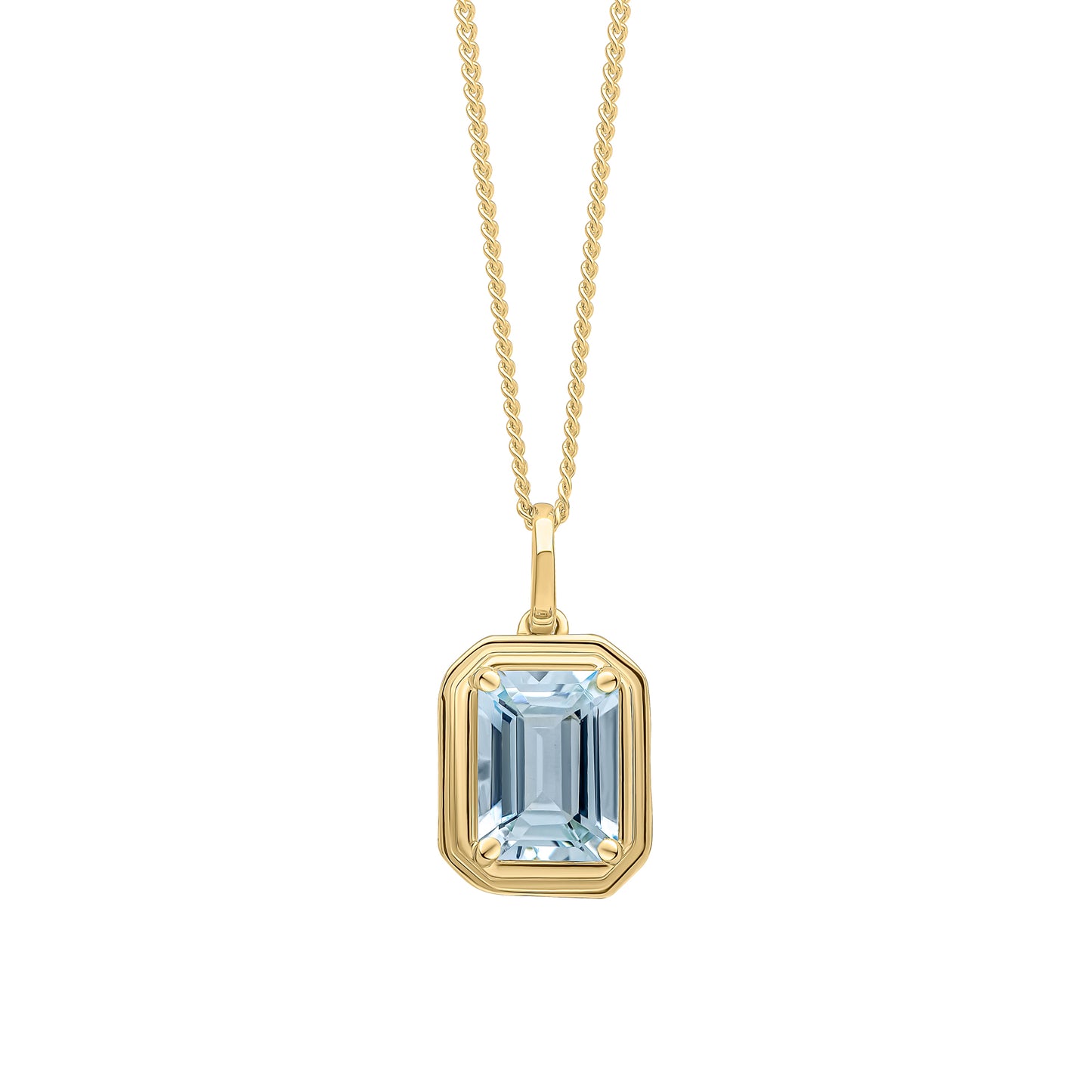 Rectangular Aquamarine Pendant