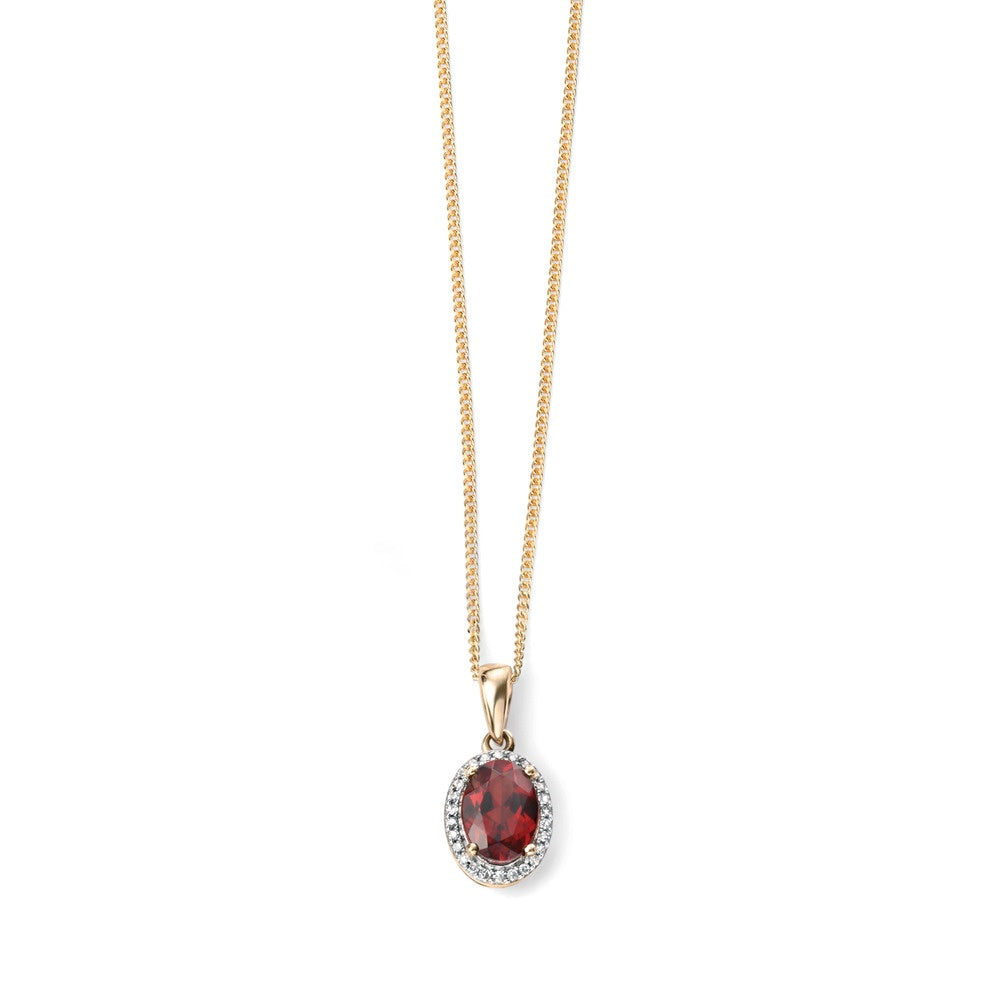 Garnet & Diamond Cluster Pendant
