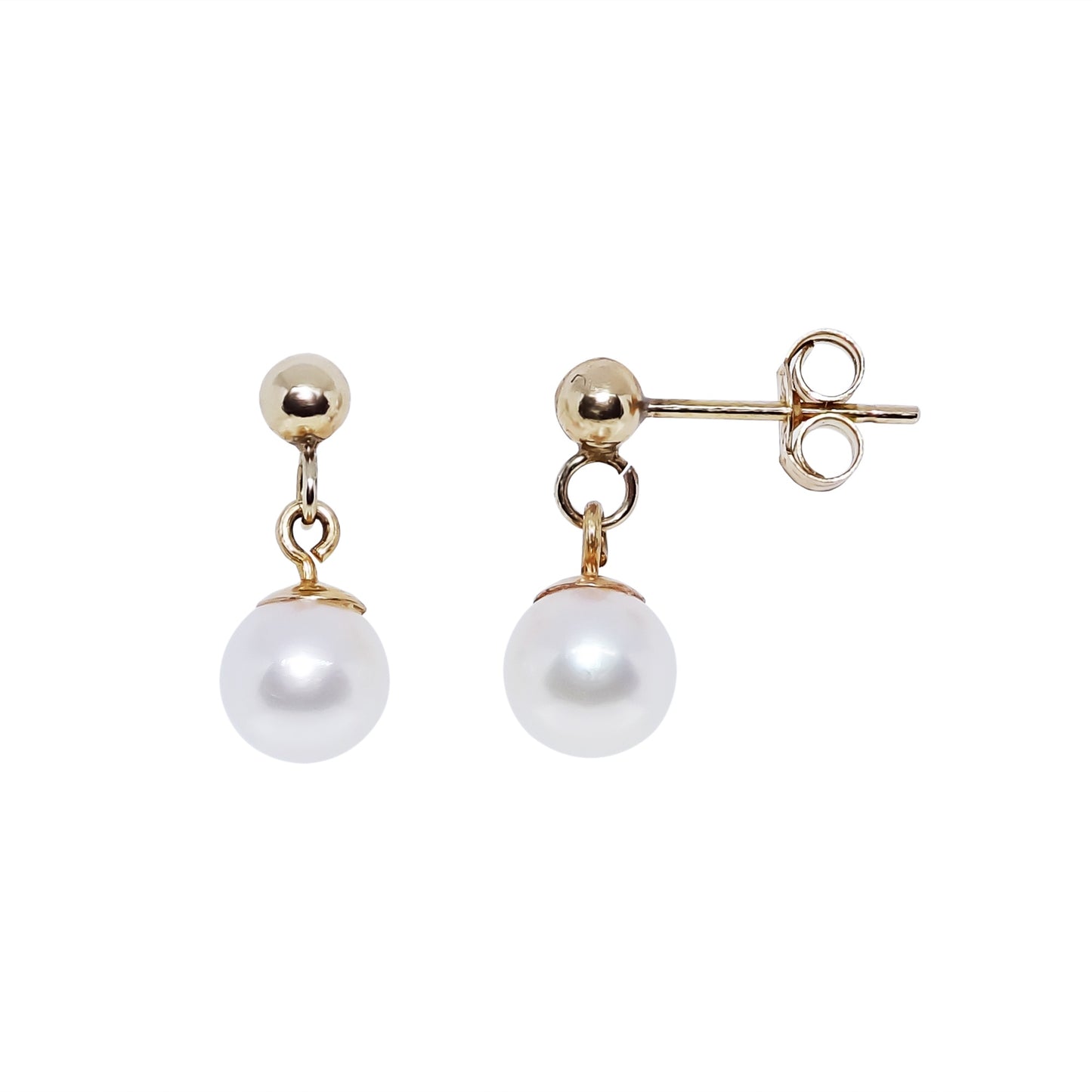 H40-5500-27 - 9ct YG Drop Pearl Earrings