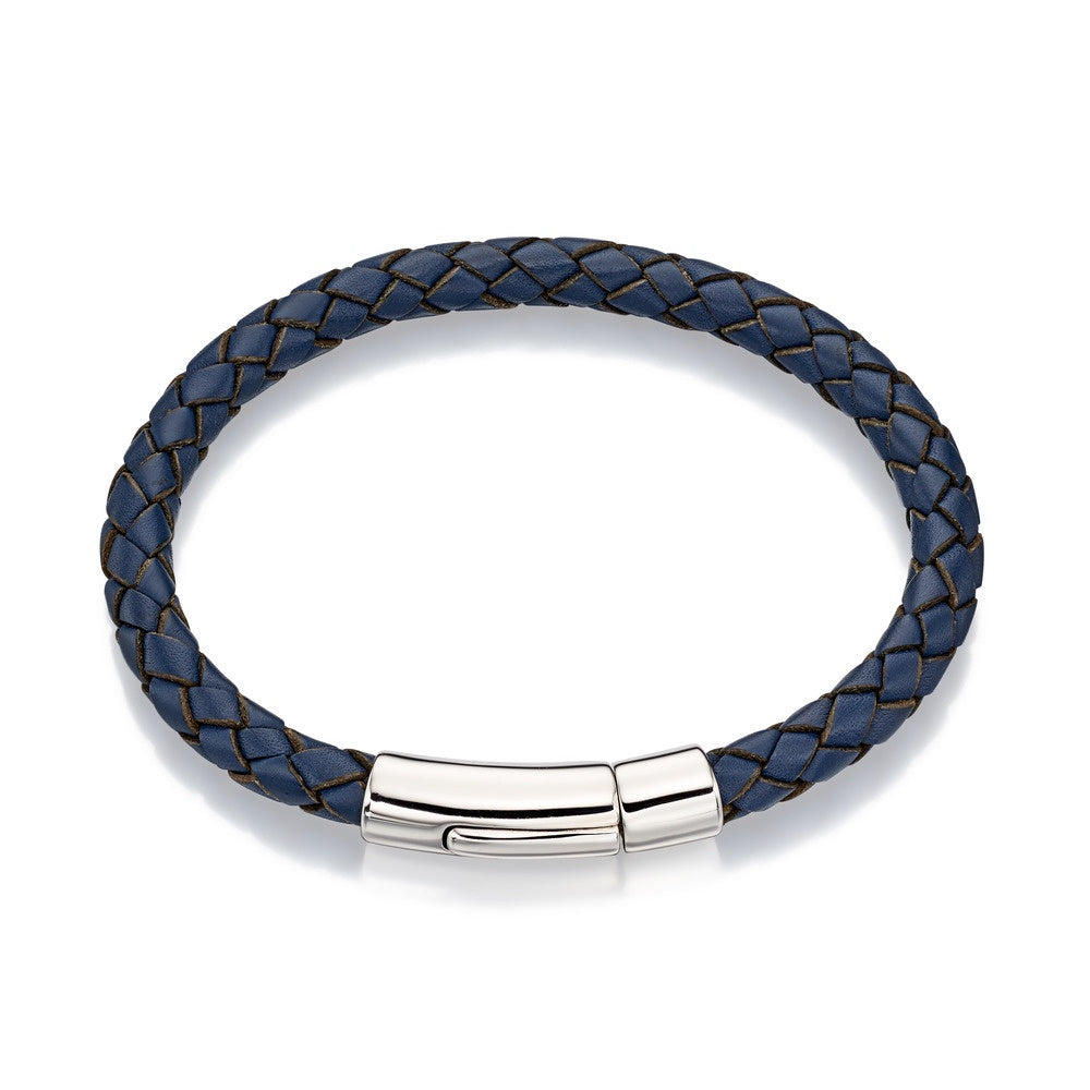 Boys Navy Leather Bracelet