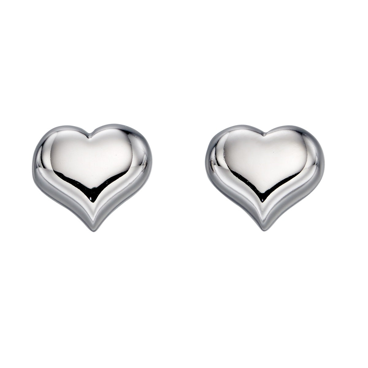 Silver Heart Stud Earrings