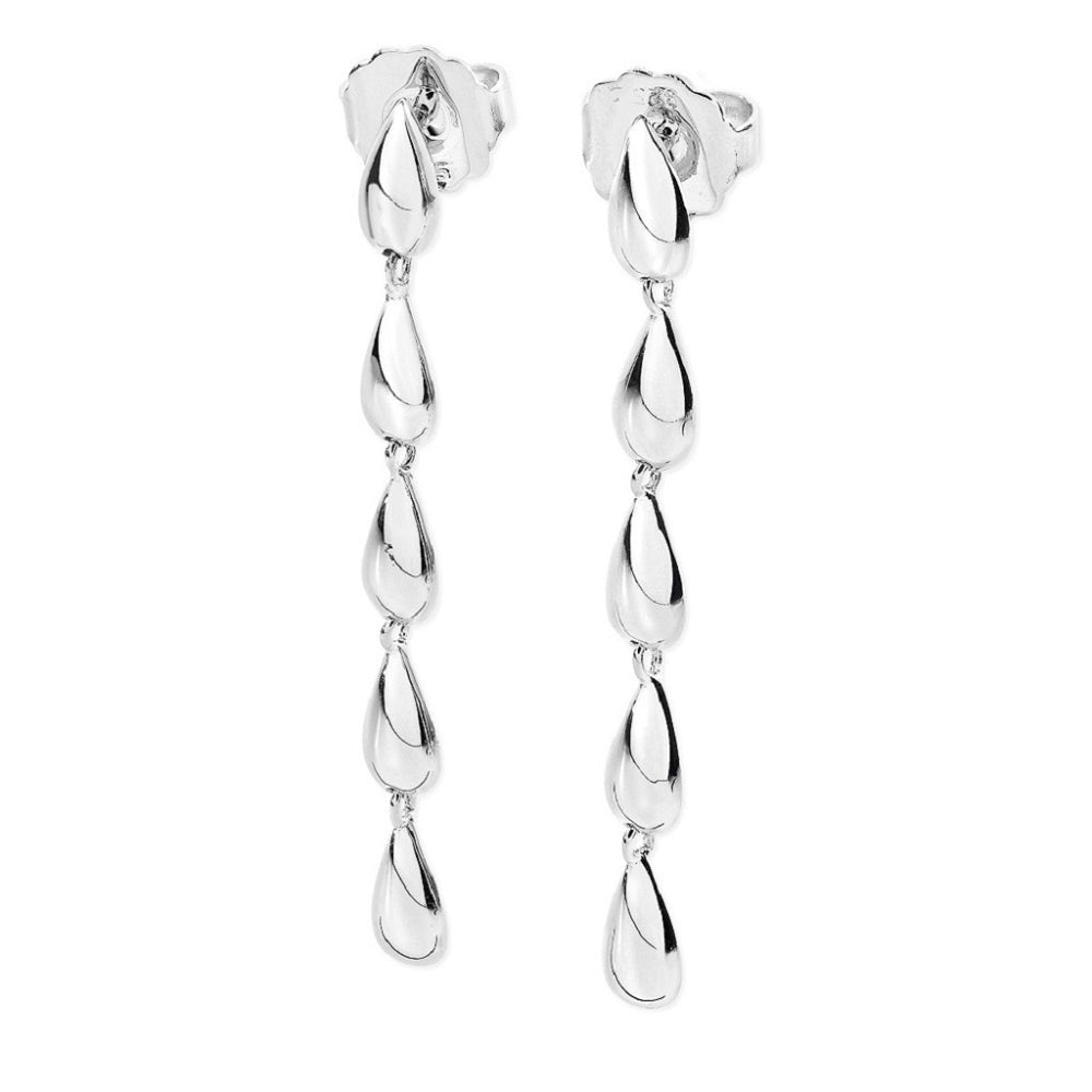 Silver 5 Teardrop Earrings
