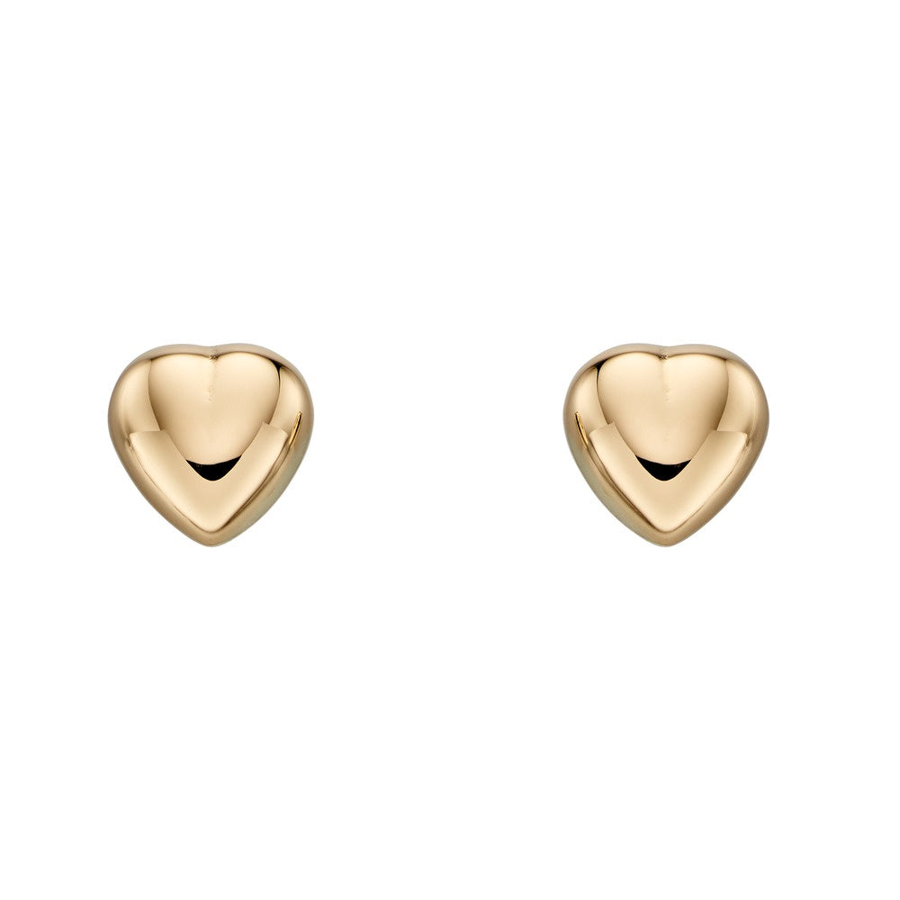 Yellow Gold Heart Earrings