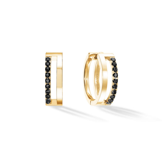0136/21/1316 YGP Double row Black Swarovski Hoop Earrings
