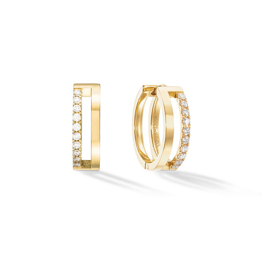 0136/21/1816 YGP Double row Clear Swarovski Hoop Earrings