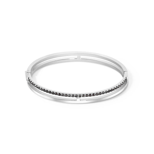 0136/32/1317-17CM SP Double row Black Swarovski Bangle