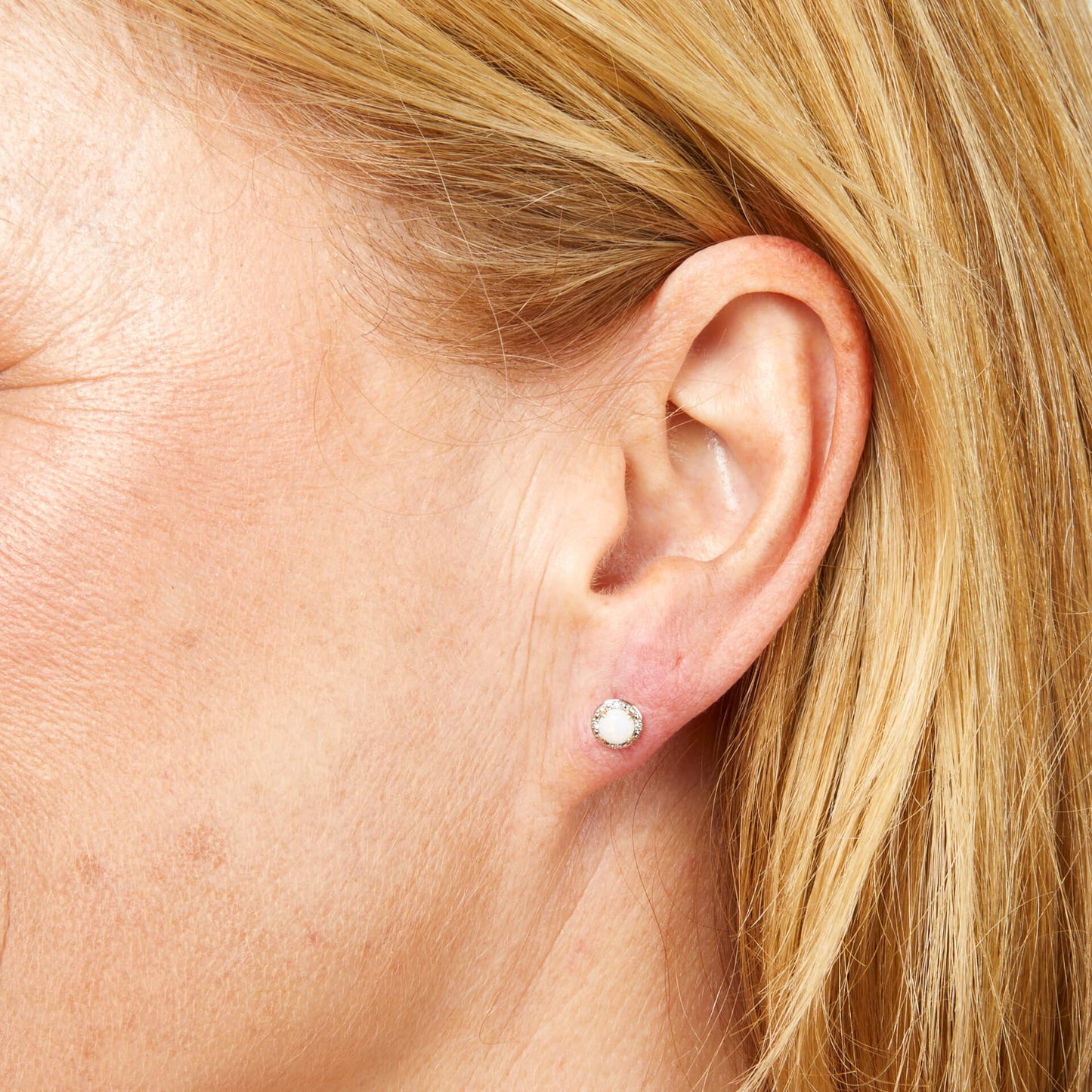 Yellow Gold Opal and Diamond Earrings