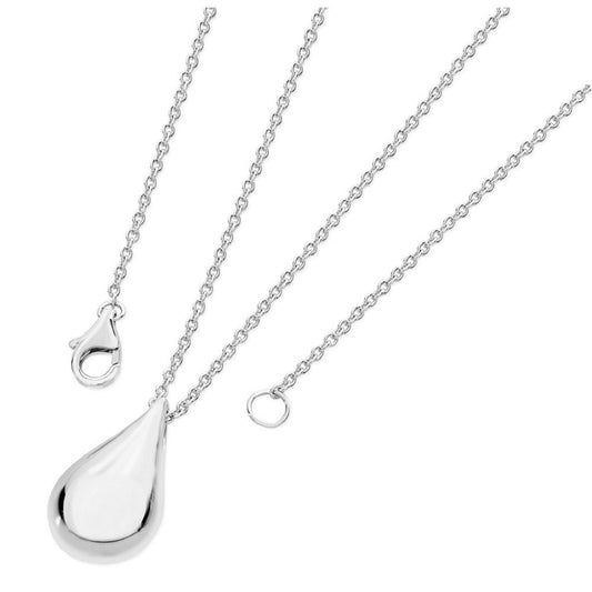 Silver Teardrop Pendant with Chain