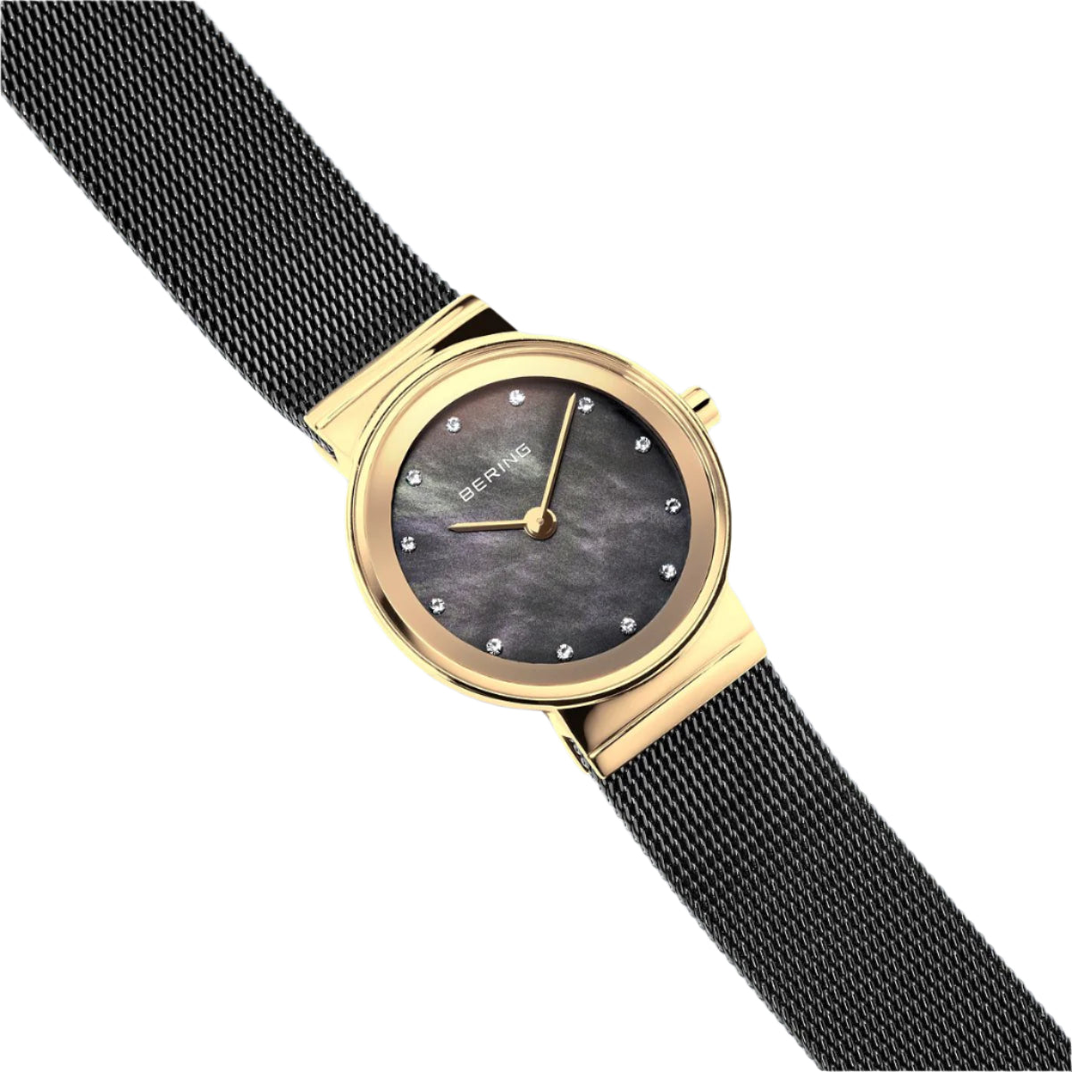 Black Mother of Pearl Dial with Black Mesh Strap