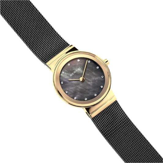 Black Mother of Pearl Dial with Black Mesh Strap