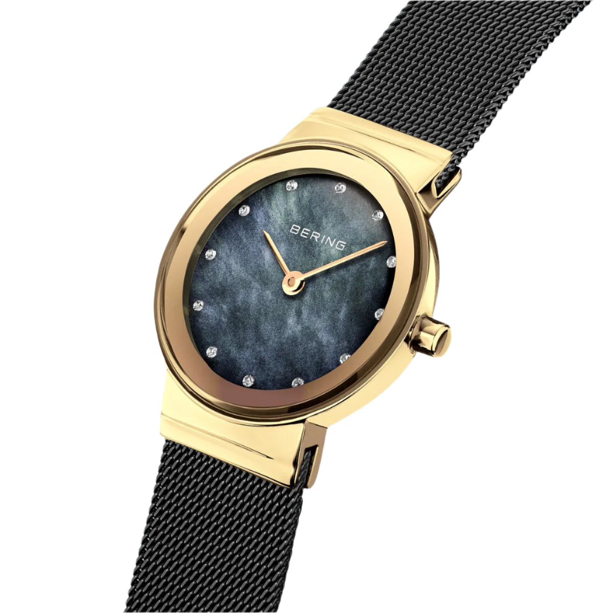 Black Mother of Pearl Dial with Black Mesh Strap