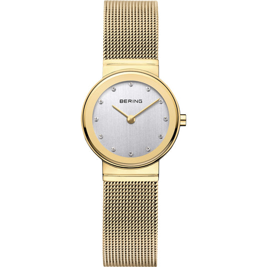Yellow Metal Mesh Strap Watch
