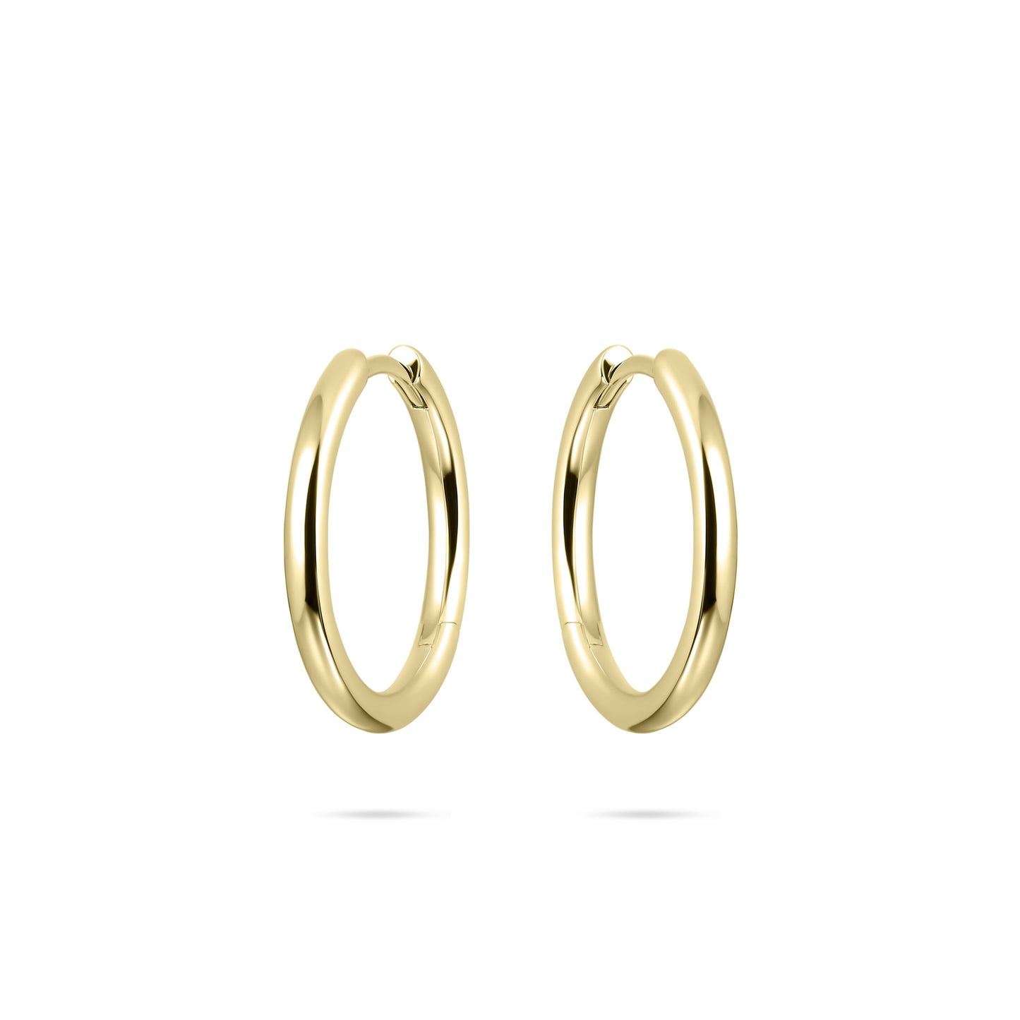 Gold Plated Tube Large Hoop Earrings