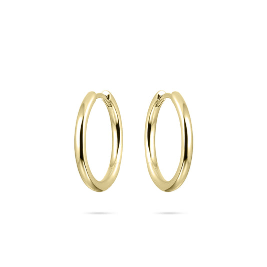 Gold Plated Tube Large Hoop Earrings