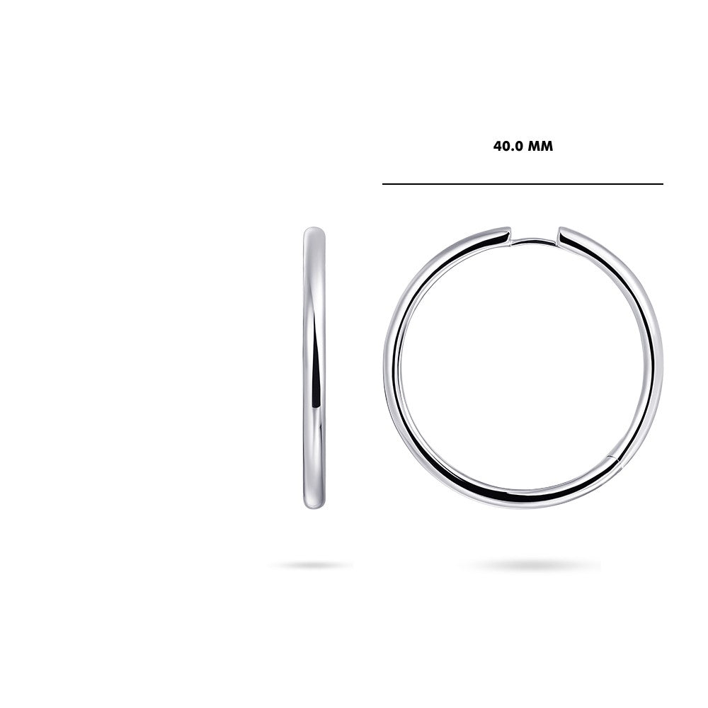 Silver Bold Tube Statement Hoop Earrings