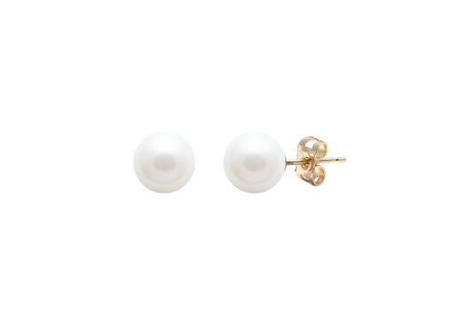 9ct Yellow Gold 5-5.5mm Fresh Water Pearl Stud Earrings