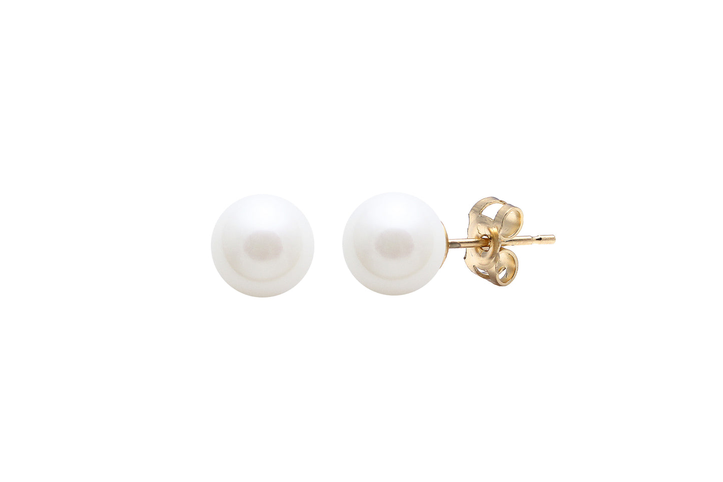 9ct Yellow Gold 6-6.5mm Fresh Water Pearl Stud Earrings