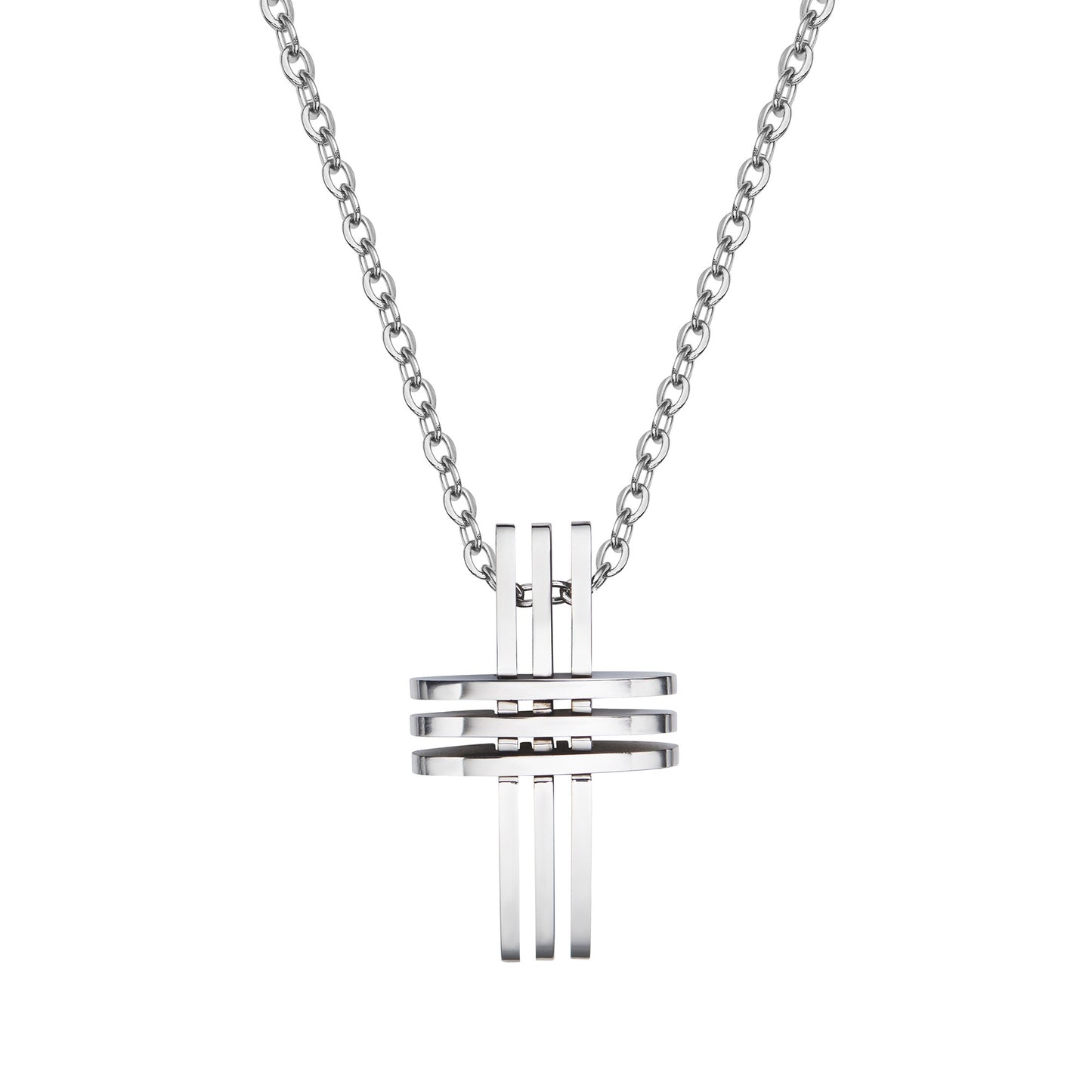 Stainless Steel Multi Strand Cross Pendant